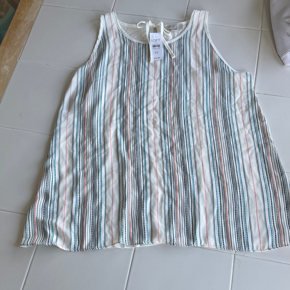 LOFT Multicolor Striped Sleeveless Top